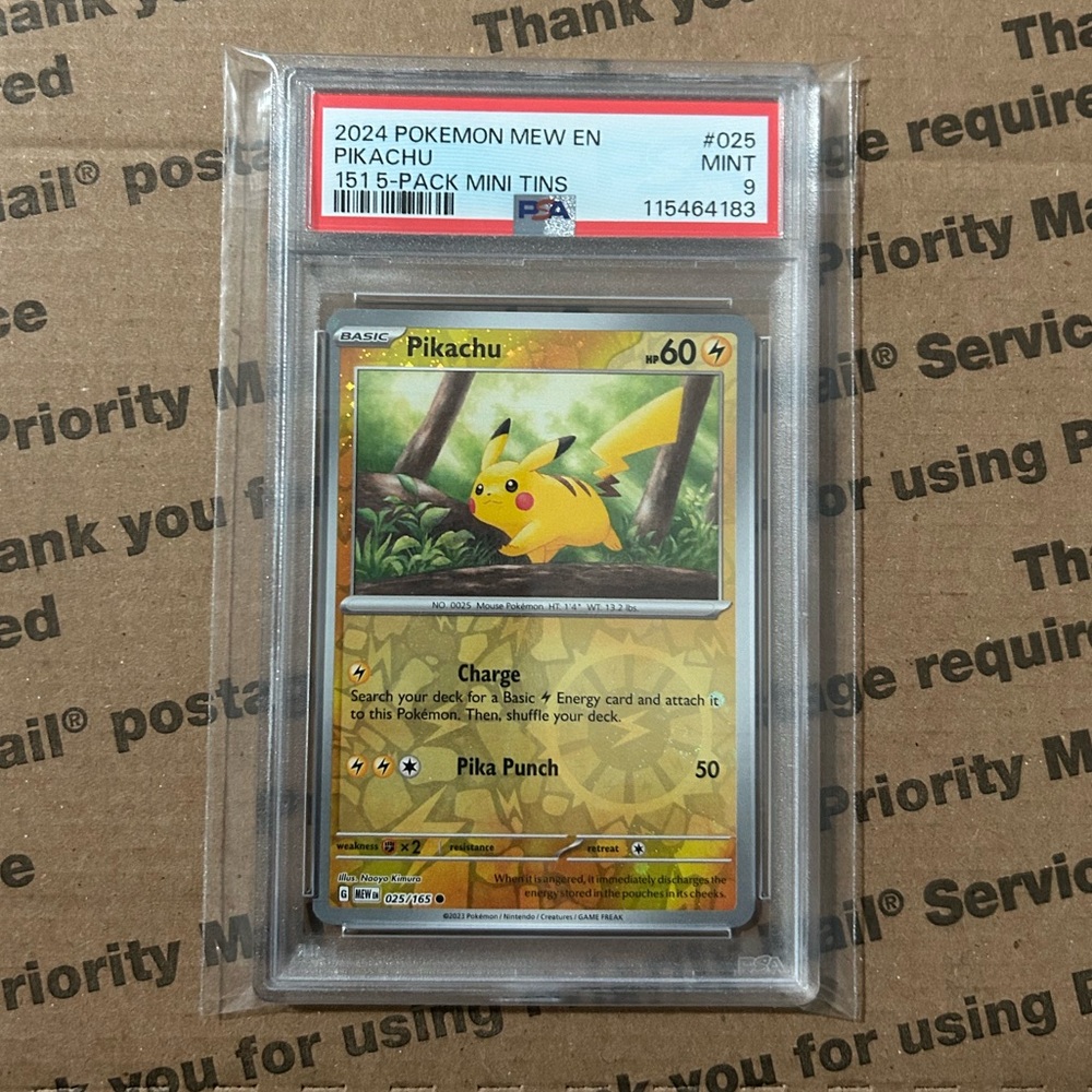PSA 9 ‘24 Pokemon Pikachu Card No. 025